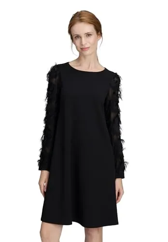 Betty Barclay Damen Etuikleid Langarm 38, Schwarz - Freizeitkleid für Damen von Betty Barclay, figurumspielende Passform mit langen Ärmeln und Rundhals-Ausschnitt, perfekt für elegante Anlässe oder den Alltag.