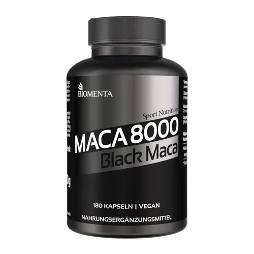 [221,11€/1kg] Maca Kapseln hochdosiert –BIOMENTA- 180 St. - Maca schwarz - vegan