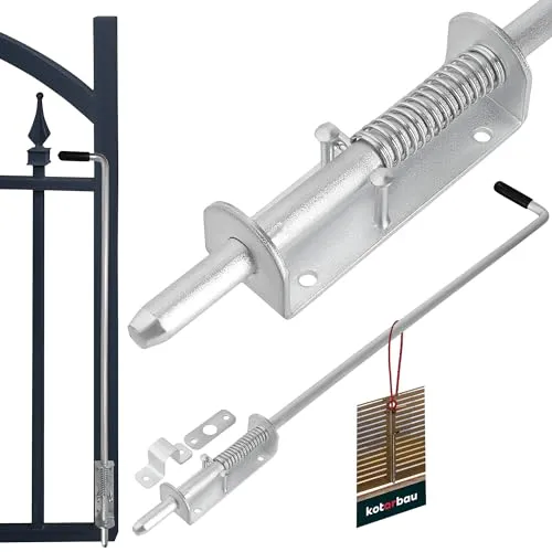 KOTARBAU® Federriegel 80 cm Bolzenriegel Torriegel Schlossriegel Verzinkte Stahl Riegel Tür Türriegel Verrieglung Torschieber Türschieber Torschlossriegel Bodenschieber Sektionaltor