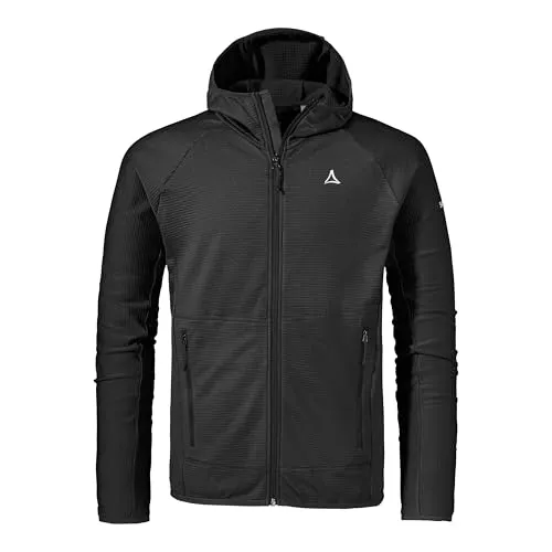 Schöffel Fleecejacke Fleece Hoody Style Cascata MNS, black - Funktionsjacke mit hochschließendem Kragen und Kapuze, ideal für sportliche Aktivitäten und kühle Tage.