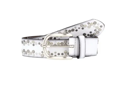 Vanzetti Nietengürtel Leder 95 cm weiß von Vanzetti