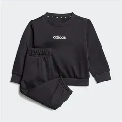 ADIDAS SPORTSWEAR I LIN FL JOG Trainingsanzug für Kinder, Gr. 98, schwarz-weiß - Sportliche Trainingsbekleidung aus 70% Baumwolle, ideal für aktive Kleinkinder. Weiches Material sorgt für Wärme und Komfort beim Spielen und Entdecken.