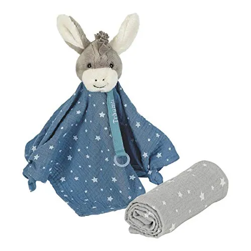 Sterntaler Träumli-Set Esel Emmi - Schnuffeltücher & Trösterchen: Praktisches Set mit Schmusetuch und Schnullervorrichtung, ideal zum Trösten und Kuscheln für Babys, aus hochwertigem, weichem Material.