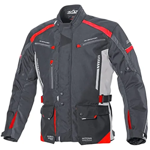 Büse Torino II Textiljacke - Wasserdicht in Schwarz/Rot - 3XL - Motorradjacke mit integrierter Humax® Klimamembrane, atmungsaktiv und winddicht, ideal für sicheres Fahren bei jedem Wetter.