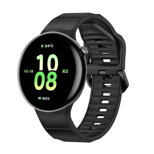 Für Honor Watch Fit Atmungsaktives Silikon Ersatz Smart Watch Armband Schwarz