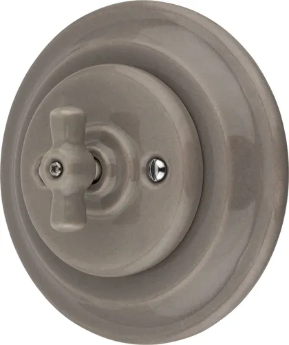 Unterputz Porzellan Retro Rotary Schalter I PR1 graubeige