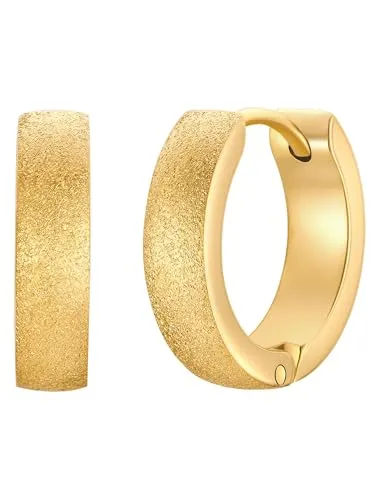 Eastside Damen Creolen Edelstahl - Elegante Creolen aus 14 Karat gelbvergoldetem Edelstahl, ideal für jeden Anlass und perfekt für stilbewusste Frauen.