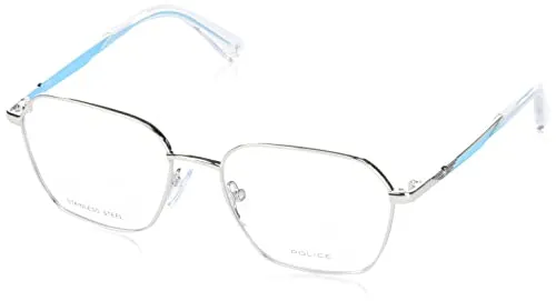 Police VK567 Shiny Palladium 579T Eyewear Unisex Metal, Standard, 51