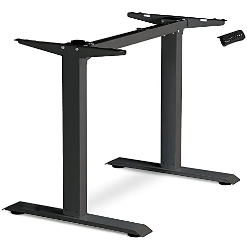 ESMART Germany ETX-121B Schwarz - Ergonomisches Steh-Sitz-Schreibtisch-Gestell - Schreibtisch, stufenlos elektrisch höhenverstellbar von 71-121 cm, mit 3x Memory-Funktion und USB-Ladeport für bequemes Arbeiten im Homeoffice oder Büro.
