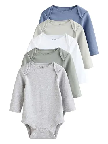 Next Langarmbody Langärmelige Babybodys im 5er-Pack (5-tlg)