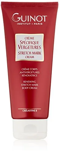 Guinot Creme Specifique Vergetures - Stretch Mark Körpercreme, 200 ml - Bodycreme zur Reduzierung von Dehnungsstreifen, spendet Feuchtigkeit und sorgt für ein geschmeidiges Hautgefühl.