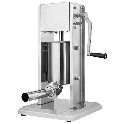 Zelsius Profi Wurstfüllmaschine aus Edelstahl (3 Liter, Silber) - Küchenhelfer & Kochzubehör - Hochwertige Wurstfüllmaschine mit 4 Füllrohren, 2-Gang-Getriebe und Belüftungsventil für kreative Wurstproduktion.