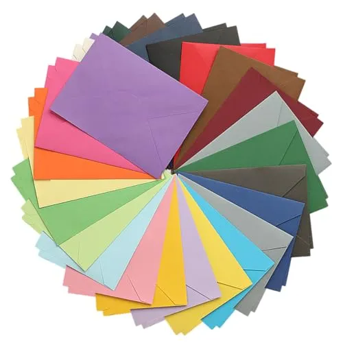 Maykafay Umschläge, 50 Stück Farbige Briefumschläge Kraftpapier, Briefkuvert Briefhülle, Umschlag B6-12.5 * 17.5cm Kuverts für Grußkarten Einladung Geburtstagskarten