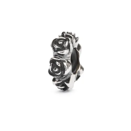 Trollbeads Rose Spacer Bead TAGBE-20186 - Armbänder & Charm-Anhänger, eleganter 925er Silber Charm mit Rosendesign für individuelle Schmuckkreationen.