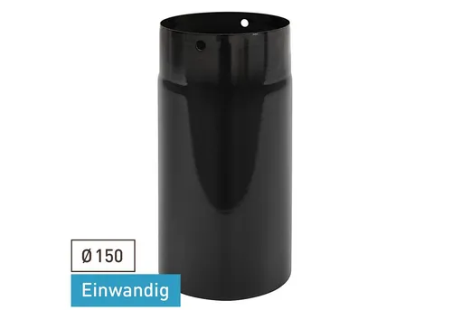 Raik Ofenrohr Emaille 150mm - 250mm Schwarz, Längenelement - Hochwertiges Rauchrohr für Kamine und Öfen, robust und langlebig. Die emaillierte Oberfläche sorgt für Korrosionsschutz und einfache Reinigung. Ideal für verschiedene Brennstoffe geeignet.