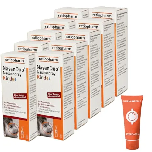 NASENDUO für Kinder 10x 10ml Sparset Nasenspray I bei Schnupfen und verstopfter Nase I mit Pharma Perle give-away
