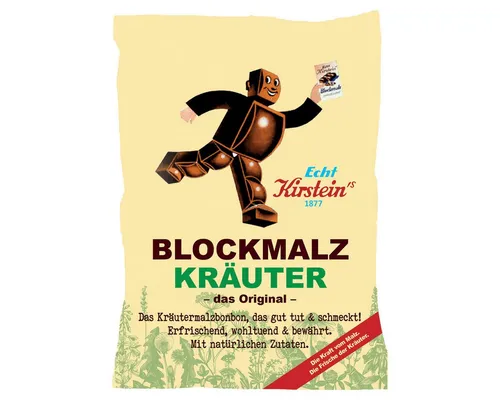 Eduard Edel Süßigkeit, Kirsteins Blockmalz Kräuter das Original Bonbon aus 12 Kräutern 75g