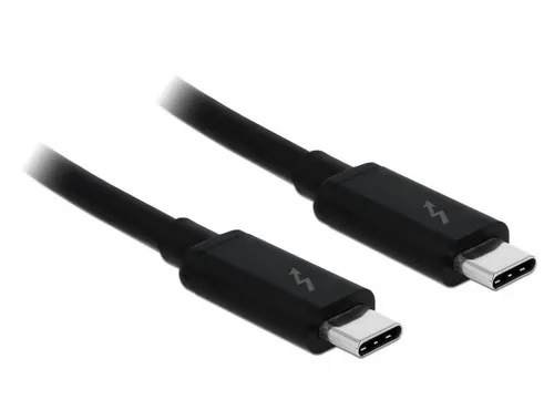 Delock Thunderbolt USB-C Kabel 1m 20 Gb/s - Kabel/Adapter/USB - Hochgeschwindigkeits-Thunderbolt 3 USB-C Kabel mit Goldkontakten für optimale Datenübertragung bis zu 20 Gb/s, ideal für schnelle Verbindungen.