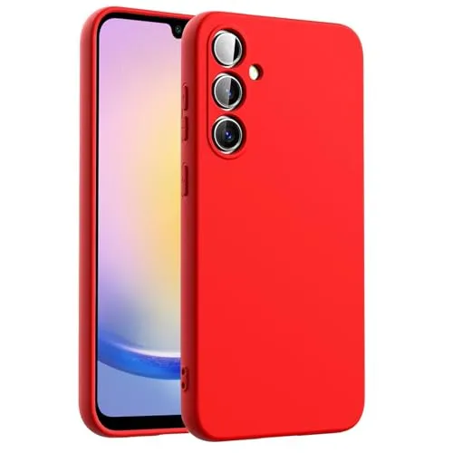 CoolGadget TPU Handyhülle für Samsung Galaxy A25 5G Silikonhülle, farbige TPU Soft Case mit Grip-Oberfläche, kompatibel mit Samsung Galaxy A25 5G (6,5 Zoll), Rot