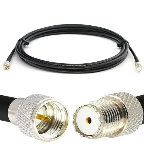 RANGEFUL 3m Mini UHF Stecker auf Mini UHF Buchse RG58 Koaxialkabel — 3 Meter Verlustarmes UHF Verlängerungskabel — PL Antennenkabel für CB Funk HAM Funkgerät SWR Antennen Amateurfunk