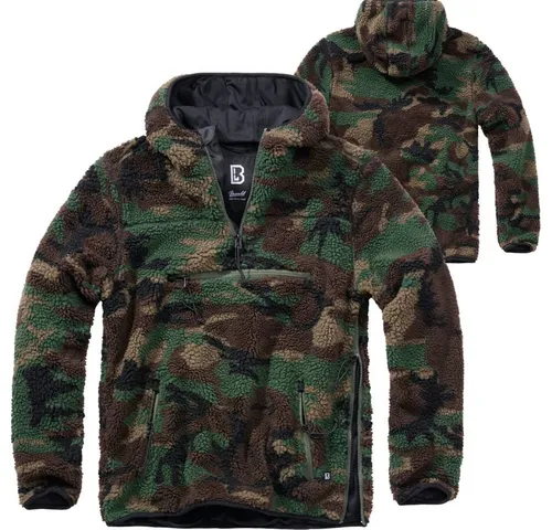 Brandit Teddyfleece Worker Pullover 3XL - Woodland - Funktionsjacken mit hochflorigem Teddy-Fleece und atmungsaktivem Innenfutter für höchste Wärmeleistung und Komfort. Ausgestattet mit geräumiger Kapuze und praktischen Taschen.