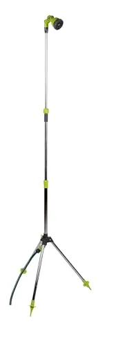 Kinzo Verstellbare Gartendusche - Höhenverstellbar und Multifunktional - Brausen & Duschen - Genießen Sie erfrischende Abkühlung im Garten mit 6 Strahlarten und einem höhenverstellbaren Standfuß von 160 bis 220 cm.