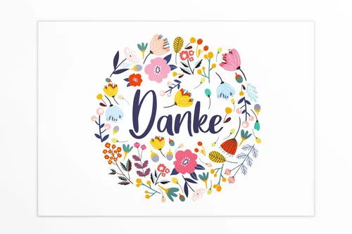 Friendly Fox 12 Dankeskarten Blumen – Dankeschön Karten mit Umschlag