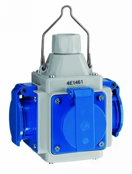 Energiewürfel grau 4xSk / UltraPlus 4E von ABL GmbH - Wallbox für effizientes Laden, bietet 4 Ladeanschlüsse und ist ideal für Mehrfamilienhäuser oder gewerbliche Anwendungen.