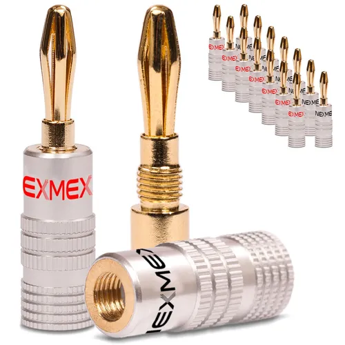 Bananenstecker 24K vergoldet 16x High End Stecker NEXMEX Lautsprecher Kabel