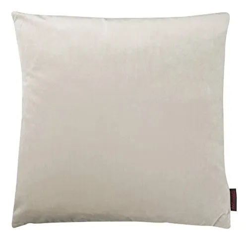 MAGMA Samt Uni Kissenbezug 50x50 cm - beige,- samtig weich kuscheliger Stoff, rechteckiger Kissenbezug, für Wohnzimmer, Schlafzimmer, Büro und Gästezimmer Waschbar