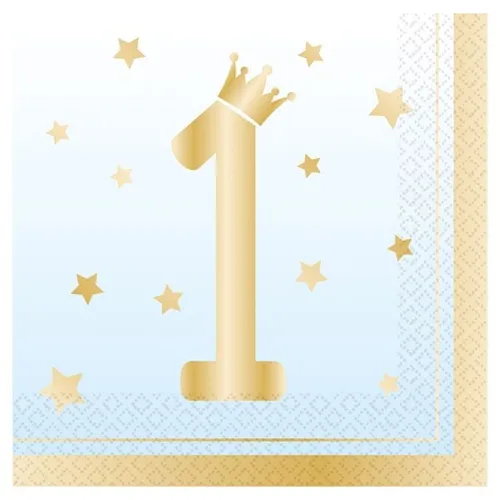 SERVIETTEN BLAU - 1. GEBURTSTAG -16 STÜCK 33X33 CM