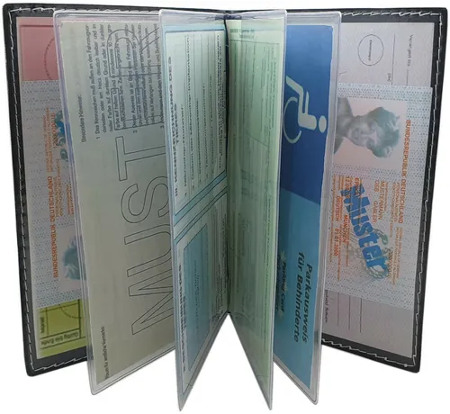 Große Ausweismappe Ausweistasche Ausweisetui Schwerbehindertenausweis Rot