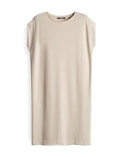 someday Damen Minikleid QUJANINA | Sweatkleid mit feiner Rippstruktur Natural Glaze - Freizeitkleid für Damen, hochwertiges Sweatkleid aus Ecocell für ein angenehmes Tragegefühl und modernen Casual Look.