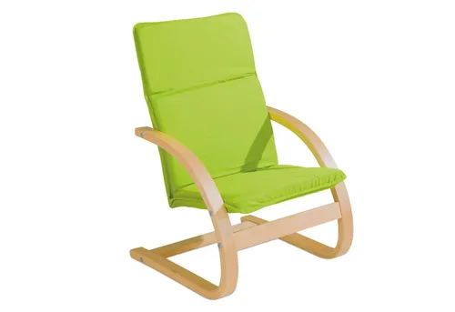 Home4You Kindersessel Apfelgrün - Sessel für Kinder aus Birkenschichtholz mit gepolsterten Armlehnen, ideal für gemütliche Stunden im Kinderzimmer.