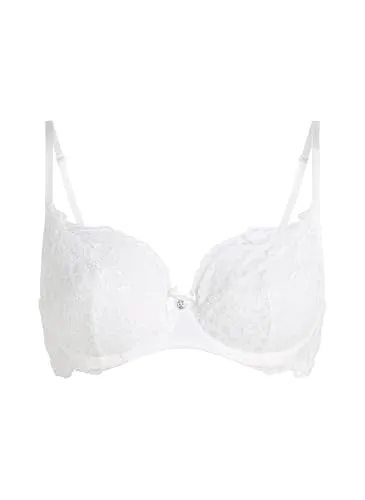 Hunkemöller Unwattierter Bügel-BH Marine - Eleganter unwattierter Bügel-BH aus Spitze, der für einen verführerischen Look sorgt. Die kleine Schleife zwischen den Cups verleiht das gewisse Etwas. Kombiniere ihn mit einem passenden Slip für ein komplettes Outfit.