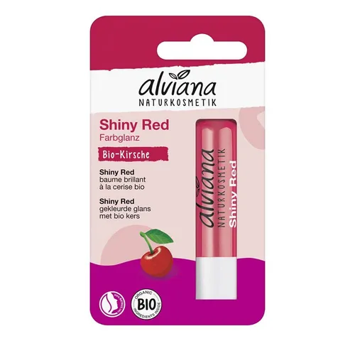 alviana Lippenpflegestift Lippenpflegestift - Shiny Red mit Kirsche 4,5g