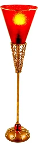 GURU SHOP Tischleuchte Kokopelli - Lido, 54x14x14 cm in rot von Guru-Shop