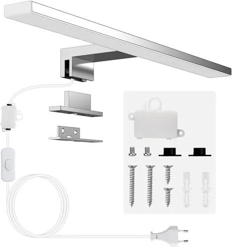 Aogled Led Spiegelleuchte mit Schalter 10W 40cm,Badezimmer Lampe Wand Neutralweiß mit 4000K＆820LM,230V Schrank Beleuchtungen Led Klasse II