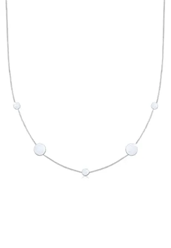 Elli Kette mit Anhänger Plättchen Matt Kreis Rund - Kette mit handgefertigtem 925 Silber Anhänger, 40 cm lang und ideal für jeden Anlass. Perfekt für einen eleganten Look!