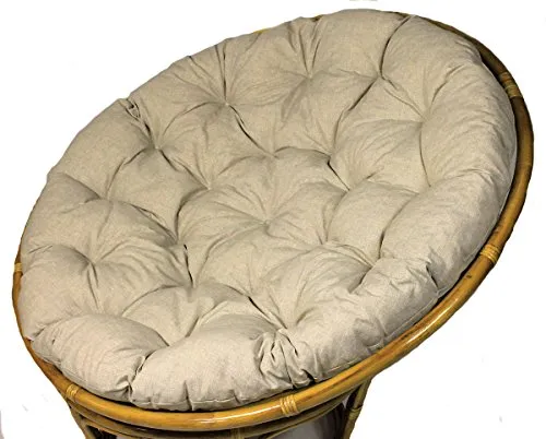 Rattani - Polster für Papasansessel, Auflage, Ersatzpolster Papasan D 120 cm, Stoff Loneta Soft Gray, Made in EU