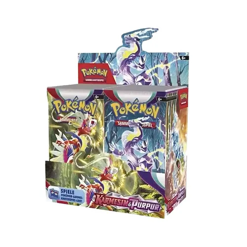 Pokémon Purpur und Karmesin 36er Booster Display - TCG OVP Displays mit 36 Boostern für das Pokémon TCG, ideal für Sammler und Spieler, originalverpackt und versiegelt.