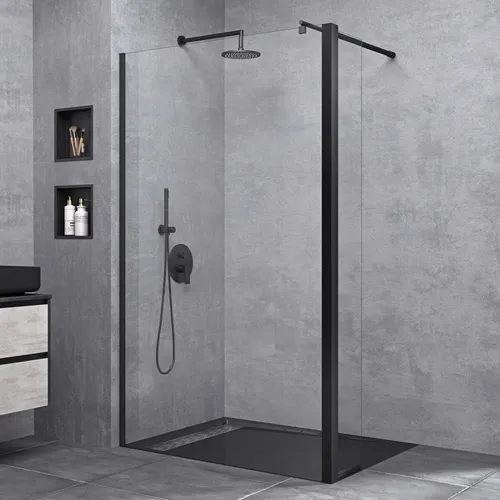 doporro Duschwand 60x200cm Walk-In mit Nebenteil - Elegante Duschabtrennung Bremen aus 8mm ESG-Sicherheitsglas, variabel einstellbarer Wandabstand von 70-120cm. Einfache Montage mit hochwertigem Zubehör für Ihr Badezimmer.