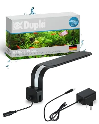 Dupla Nano Lux LED 5W - Dimmbare LED-Beleuchtung für Aquarien - Sonstiges Aquarienzubehör, ideal für 15-40 Liter Aquarien mit dimmbarem Licht und blauem Mondlicht für naturnahe Beleuchtung und optimales Pflanzenwachstum.