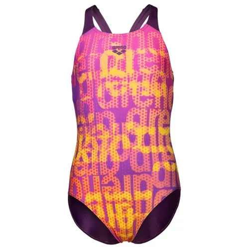 arena Performance Mädchen Multi Colours V Back Badeanzug - Badeanzüge für Mädchen, chlorbeständig und langlebig mit stylischem Design. Ideal für Wettkampfschwimmer, aus 100% recyceltem Polyester, mit UV-Schutz und schnelltrocknend.
