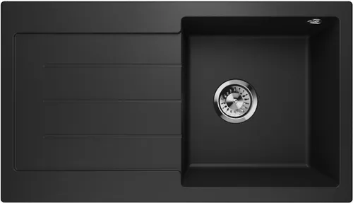 Granitspüle Master 1.0 - Einbauspüle mit Abtropffläche - Sanitäranlagen & Zubehör, hochwertige Granitspüle in Schwarz, kratzfest und pflegeleicht, ideal für jede moderne Küche.