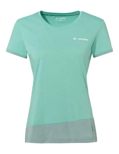 Vaude Women's Sveit T-Shirt Gr 42 türkis - Funktionales Damen-T-Shirt in Türkis, ideal für Outdoor-Aktivitäten wie Klettern und Wandern. Hergestellt aus 88% Polyester und 12% Wolle für hohen Tragekomfort.