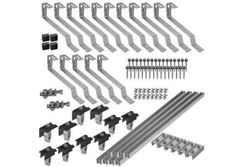 avoltik Solarmodul-Halterung Halterung Biberschwanz Montageset mit Klemmen Dach Haken Solar, (Halterung Biberschwanz Montageset mit Klemmen Dach Haken Solar, Für 2 oder 4 Solarmodule, Klemmen in silber oder schwarz, Wählbar in der Anlagengröße, Wählbar in der Farbgestaltung)