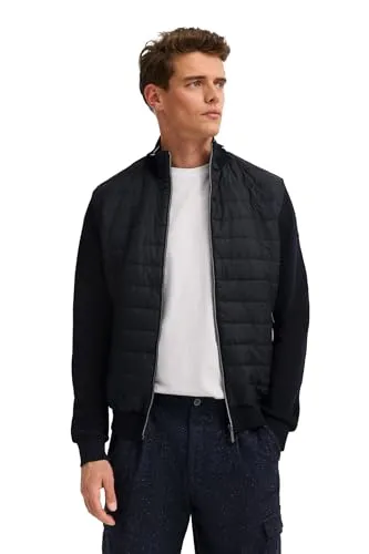 bugatti Sweatjacke (1-tlg) - Bequeme Langarmjacke in Marine - Jacke in normaler Passform mit seitlichen Reißverschlusstaschen, ideal für lässige Outfits und gemütliche Tage.