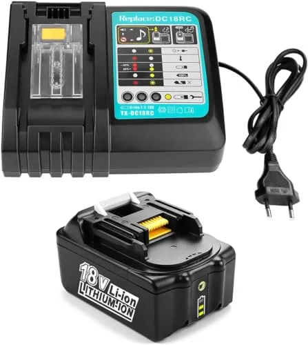 Energup 18V 4,0Ah Ersatz Akku + 3A Ladegerät für Makita BL1840 BL1830 BL1850 LXT400 Akku + DC18RA DC18RC 3A Ladegerät)