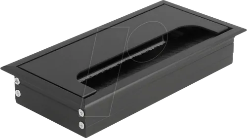 DELOCK 66856 - Kabeldurchführung für Tischeinbau, Bürste, 160 x 80 x 28 mm, sch